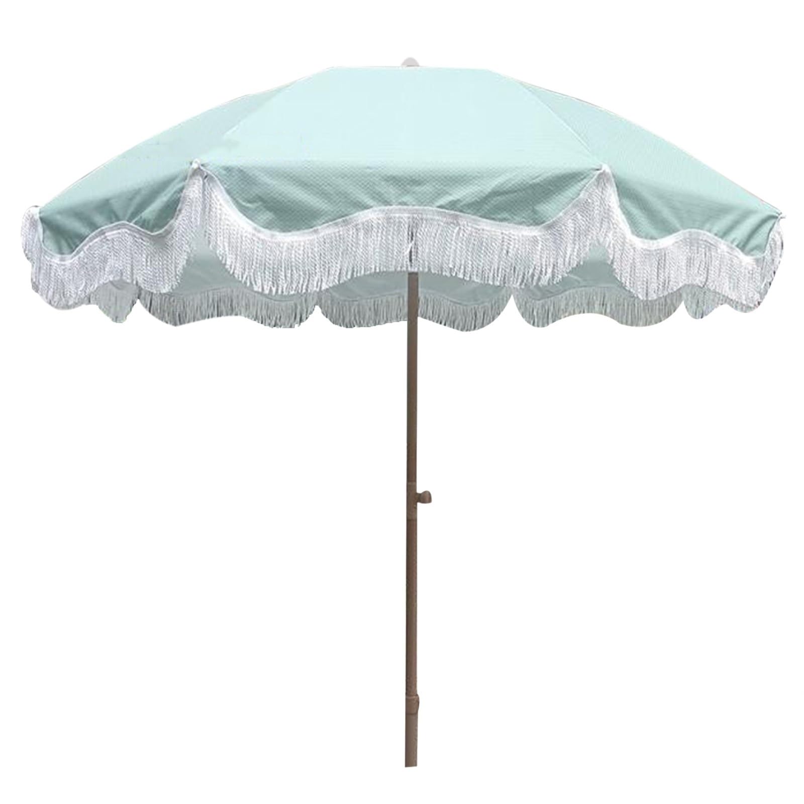 MEOMO 2m Garden Parasol, Fringed Garden Umbrella, Polyester Umbrella Surface, Wear-resistant Sunscreen, Beach Umbrella Protection UV50+, Without Base (Color : Coffee)