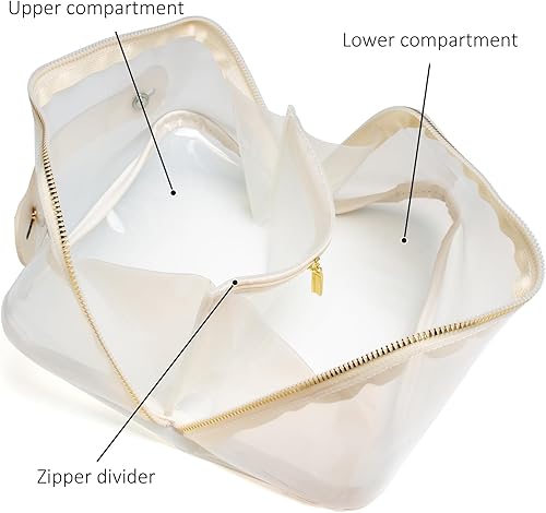 Miniatura 3 de Bolsas de viaje transparentes para artículos de tocador, bolsa transparente de TSA para cosméticos, bolsa ligera de PVC transparente con asa de