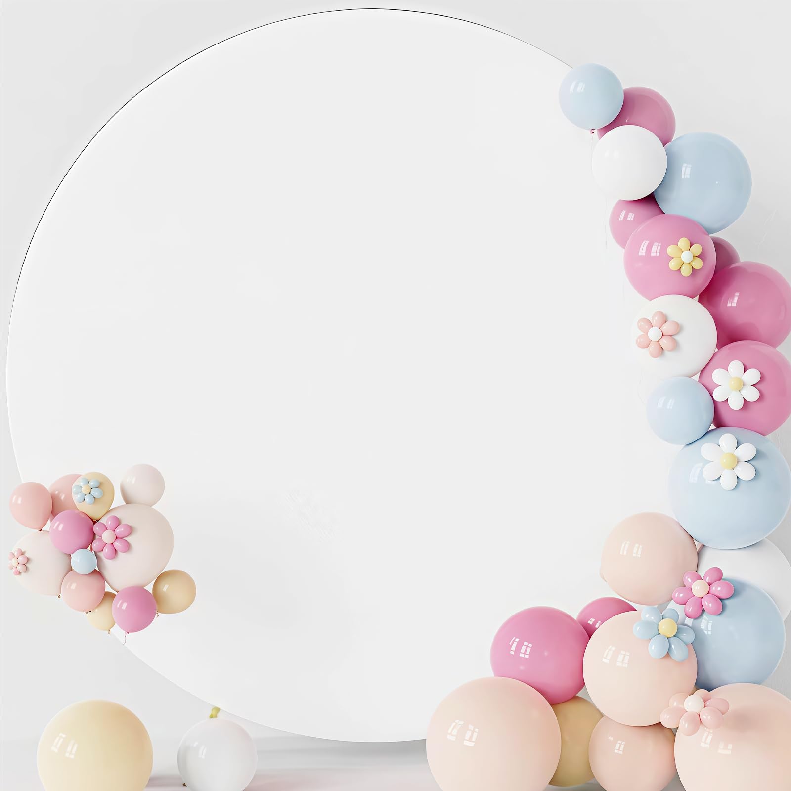 Sfondo rotondo bianco puro: copertura di sfondo ad arco di diametro 2 m, copertura di sfondo bianco pieghevole per neonati, fotografia, accessori (senza supporto)