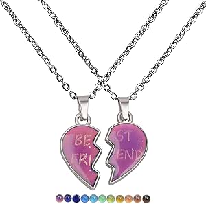 Best Friends Bracelet Set - Adjustable Black Heart Matching Distance Friendship Bracelets For Girls