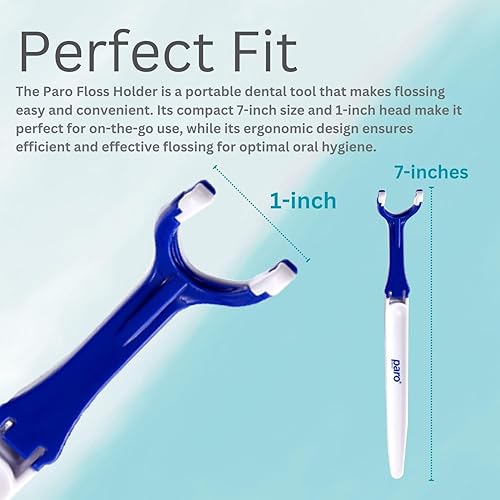 Miniatura 5 de Paro Soporte para hilo dental, el mango de hilo dental reutilizable de agarre perfecto para limpieza oral, recargable y fácil de limpiar, funciona