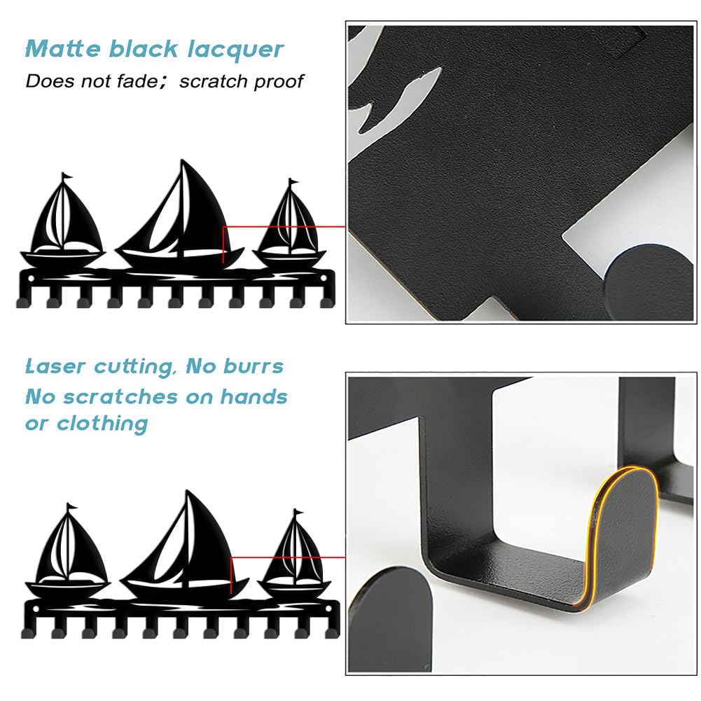 SUPERDANT Portachiavi da Parete Tre Appendichiavi da Parete Prta Chiavi Ingresso Casa Porta Chiavi da Muro per Casa di Barca A Vela di Barca A Vela Gancio Decorativo per Cani Regalo Da Cucina