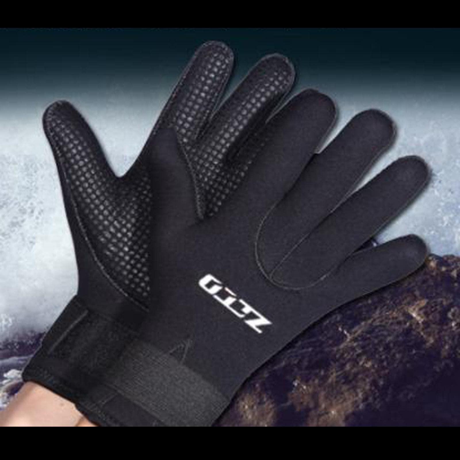 Guantes de Trabajo, Traje de Neopreno no resbalada Cinco Dedos muñeca elástica Desgaste Tibio Agua Resistente for Pescar Surf de natación de esquí de esquí (Size : XXL)