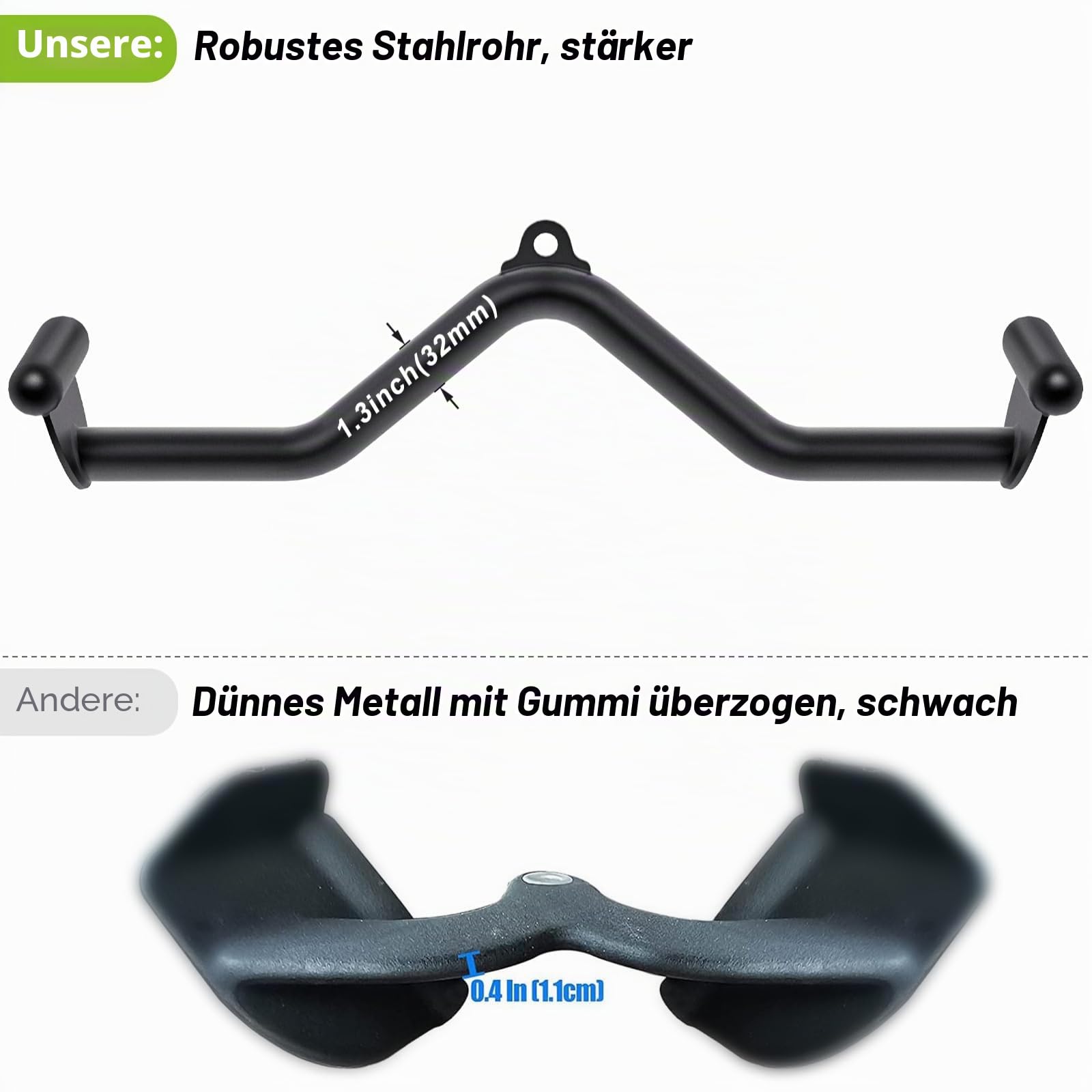 SELEWARE Rudergriff Pull Up Bar - Schwarz Latzug Griff V-Stange Latzugstangen, Klimmzugstange für Zuhause, Fitnessstudio, Workout, Aufsätze, Trizepsstange, Rückenkrafttraining, V-Stange, Ruder-Set