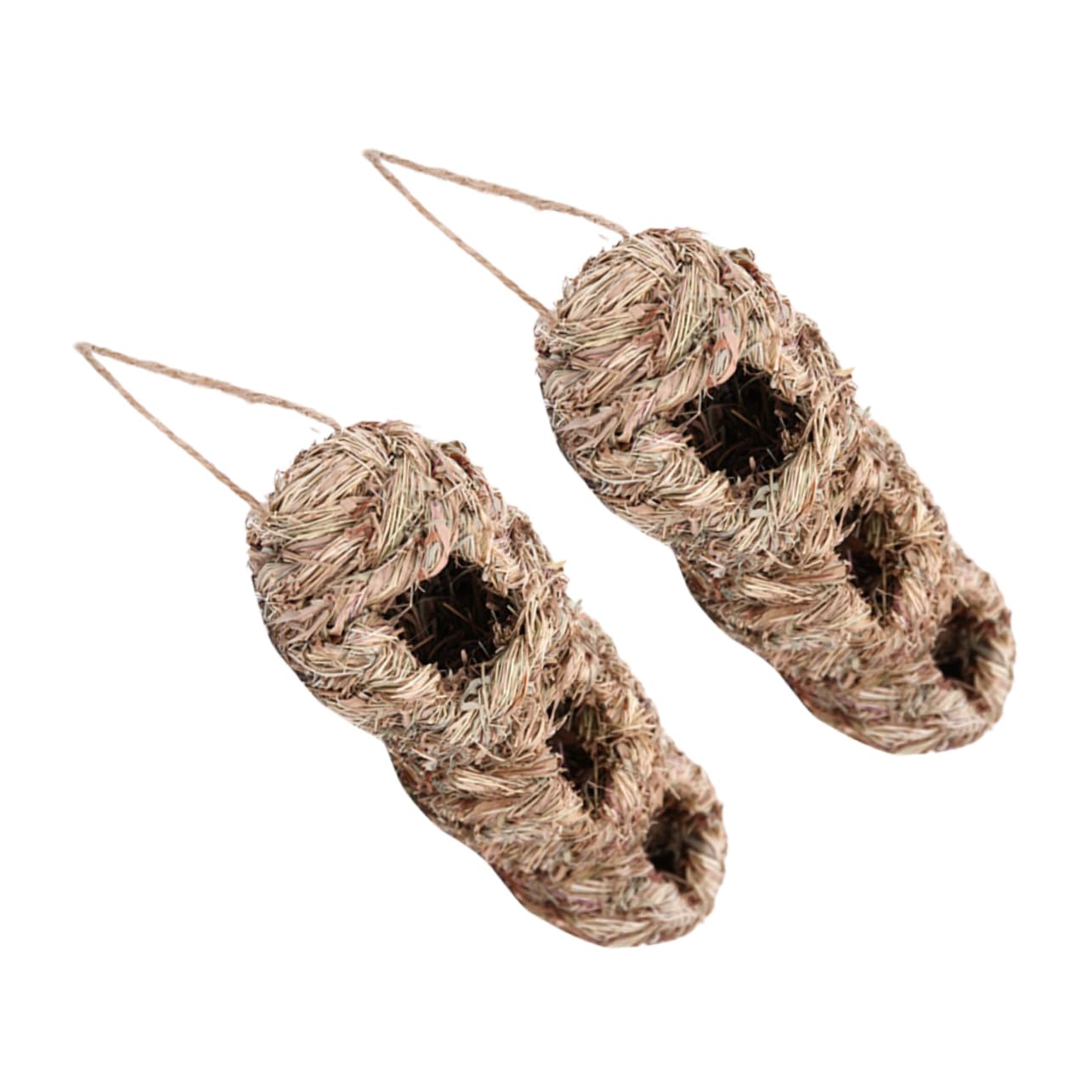 GRIRIW 2Pcs Straw Bird Nests Outdoor Bird Houses for Garden Decor Breeding Nests for Birds and Animals Weather Birdhouses Present for Bird Lovers