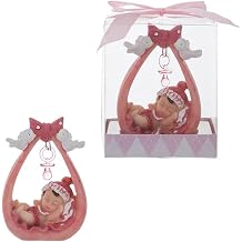 Lunaura Baby Keepsake - Set of 12 Girl Baby Sleeping Under Pacifier Favors - Pink