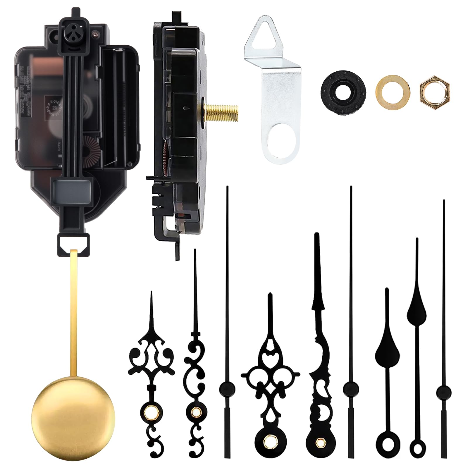 Youngtown #12888D2C - Orologio A Pendolo Con Movimento Al Quarzo, Accessorio Fai Da Te, Spessore Massimo Del Quadrante 1/2", Lunghezza Totale