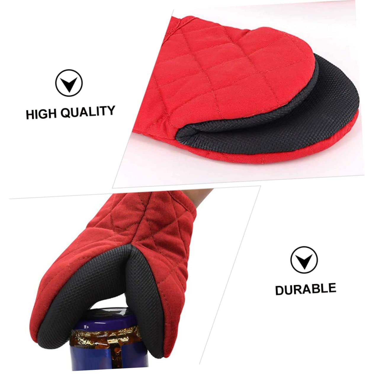 Guantes para Horno Microondas Resistentes Al Calor, Tamaño Mini, Material Seguro Resistente, Protección contra Quemaduras, Uso En Cocina/Barbacoa, Rojo