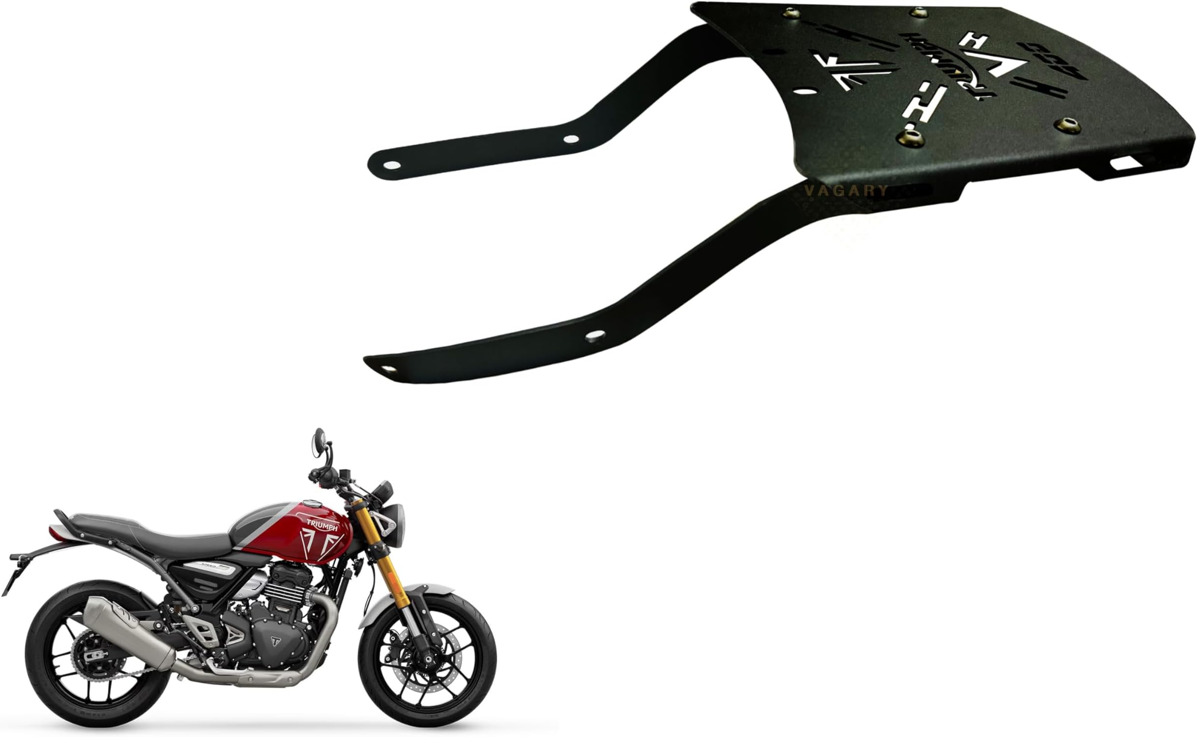 Back Rack/Top Rack Carrier Plate Expedition for Luggage Backrest for Triumph Speed 400 (Black)