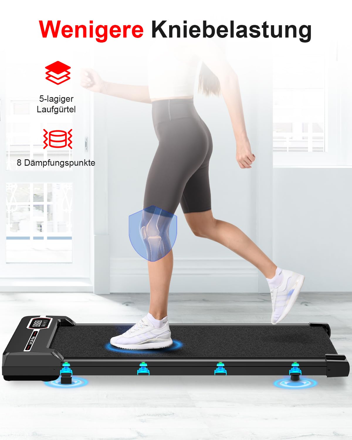 Dskeuzeew Walking Pad Laufpad Laufband Klein Elektrisch für Zuhause Büro