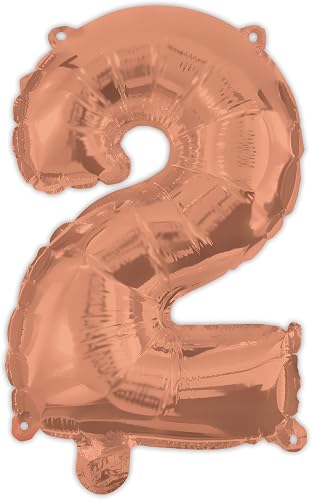 Procos Air/Helium Inflatable 2 Foil Balloon, 37-inch Size, Rose Gold