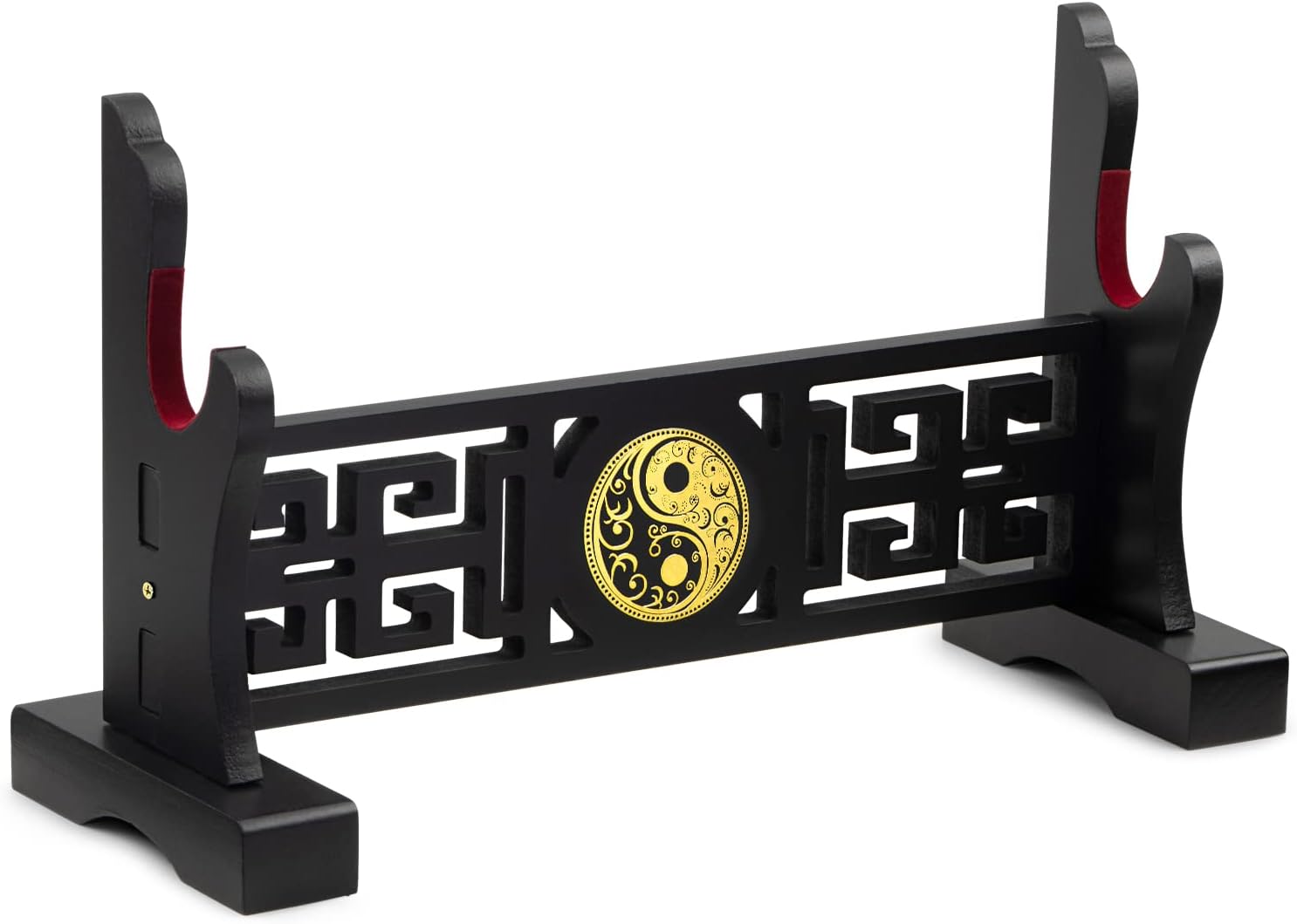 Taichi Sword Stand Padded Hook Katana Stand Holder Display Hanger for Light Saber Samurai Sword Cosplay Blade Tanjirou Demon Slayer Genshin Impact Weapon Display Stand (2-Tier)