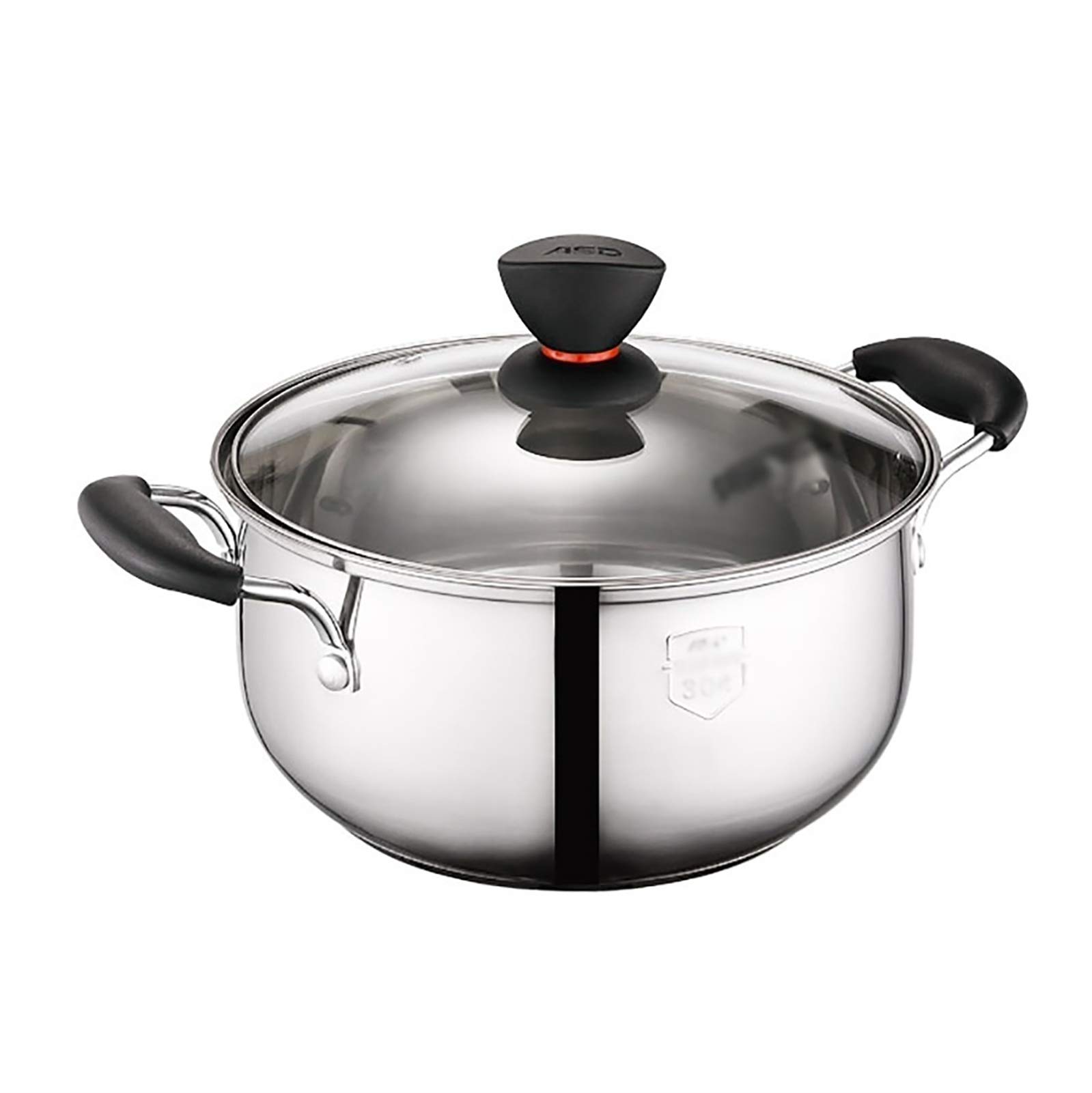 MYUYEE Stainless Steel Stockpot,Large Stock Pot Stockpot,20/22Cm Thick 304 Stainless Steel Pot Stockpot,With Lid,Universal Gas Cooker,Silver