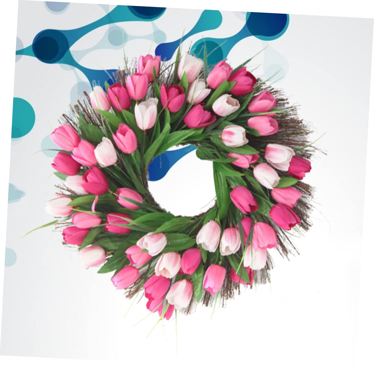 Guirnalda De Tulipanes Artificiales De Rattan Rosa Decoración para Bodas y Adornos para Puertas