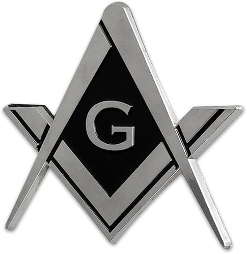 Miniatura 2 de Calcomanía metálica cuadrada y brújula con emblema de coche masónico