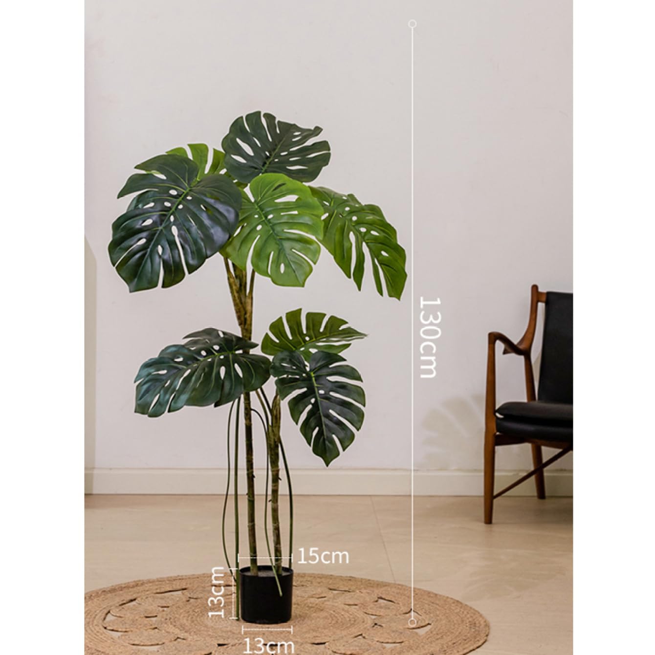 造花 大型 インテリア フェイクグリーン ガラス 円柱 モンステラ カラー 観葉 Amazon｜HGJH 人工観葉植物 大型サイズ 熱帯観葉樹 モンステラ