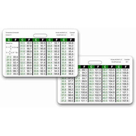 Amazon.com: Temperature Conversion Chart Vertical Badge ID Card Pocket