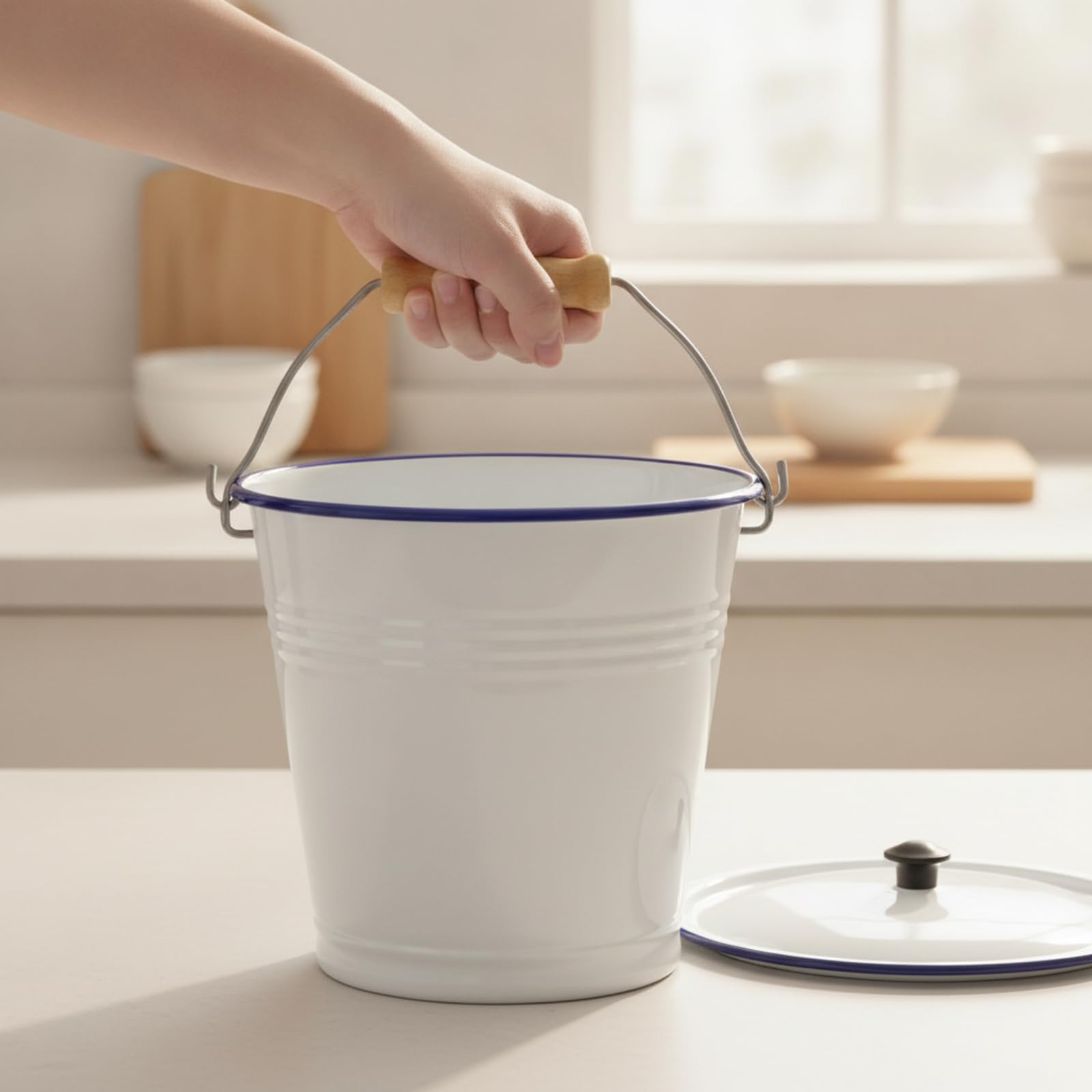 Seau avec Couvercle Polyvalent, 28 Cm, Environ 9 L