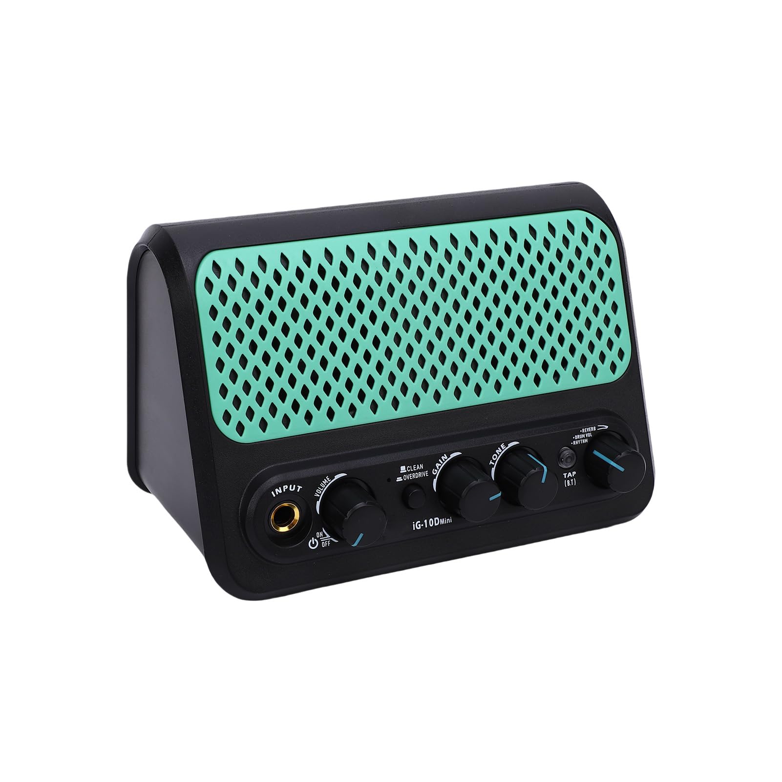 POENVFPO Wzmacniacz Gitarowy DK z Automatem Perkusyjnym, Przenośny Elektryczny Miniwzmacniacz, 30 Wzorów Rytmicznych, Głośnik, Efekty Clean i Overdrive do ćwiczeń Studyjnych