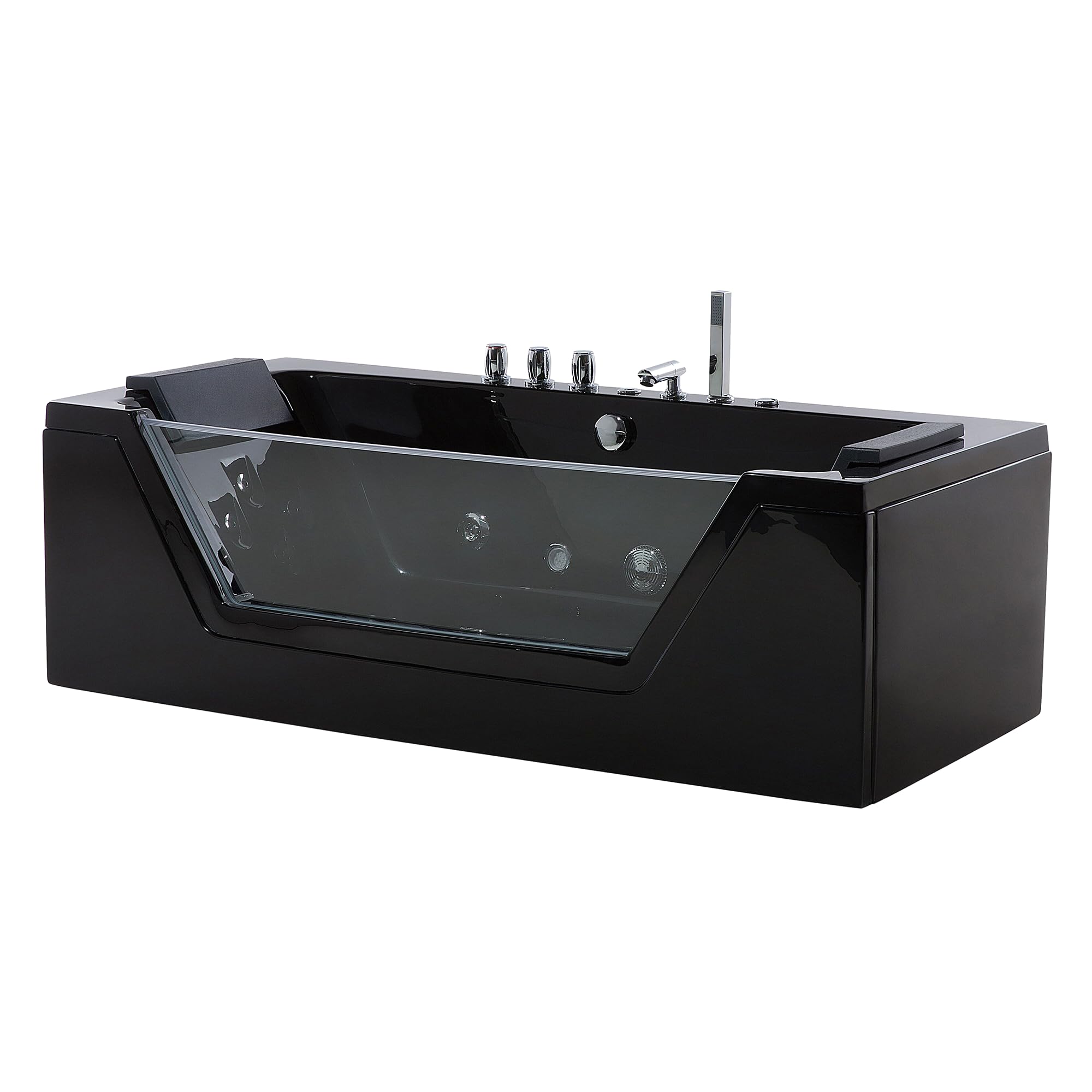 Baignoire Balnéo 150 cm en Acrylique Sanitaire Noir à LED Sous-Marines Samana