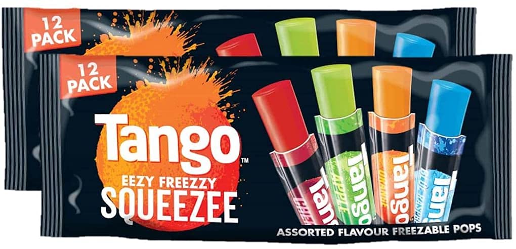 Tango Assorted Flavours Freezable Squeezee Pops For Children & Adult 12pk (x2)
