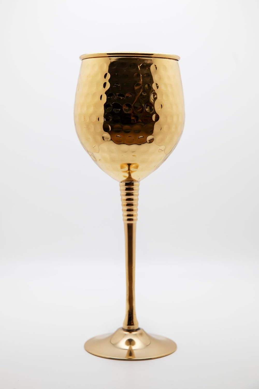 Brass Gold Hammered Wine Glasses (Set of 2) | Festive Holiday Goblets for Red and White Wine | Rennaissance Chalice, Ceremonial Cup Gift for Queen, King, Royalty, Goddess, Men and Women