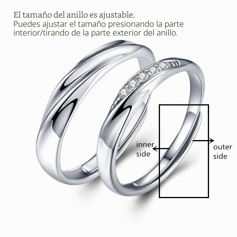Endless Love sassu fine plata Circonita cúbica pareja anillo zircon anillo de pareja anillo de propuesta anillo de compromiso de boda pareja regalo de cumpleaños