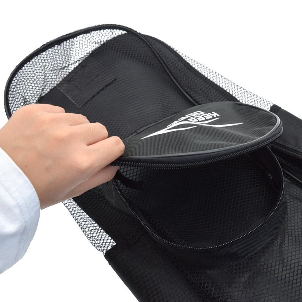 Bolsa de malla para equipo de esnórquel, bolsa de malla extra grande para playa, cómoda correa de hombro para buceo, aletas de esnórquel, aletas largas y otros equipos de Freedivng