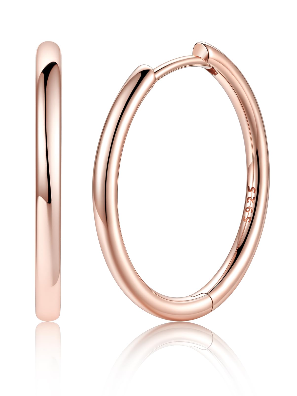 Silvora 925 Sterling Silver Hoop Earrings for Women, Small Huggie Hoops