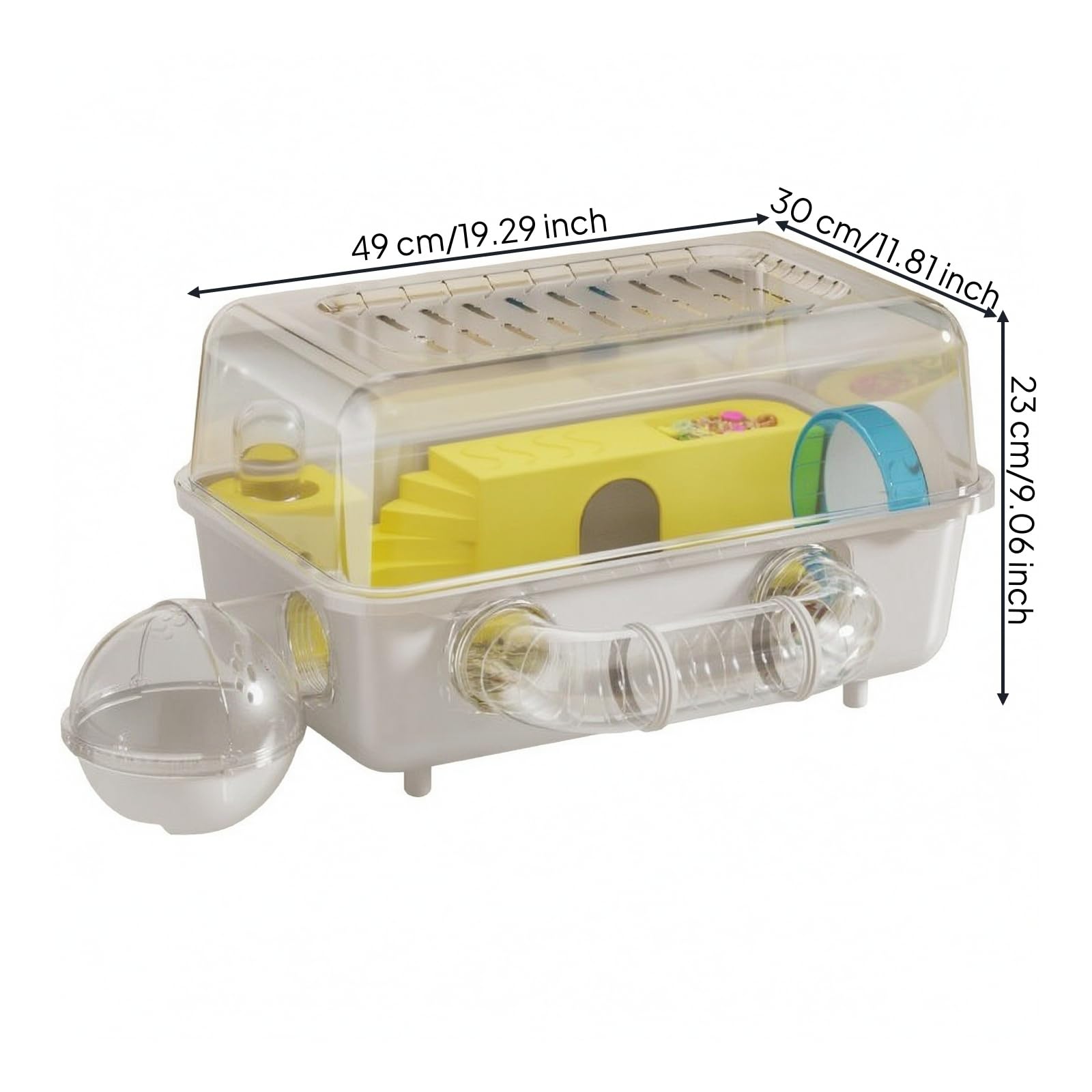 Gabbia Trasparente Ben Ventilato, Bianco, Bianco Elegante