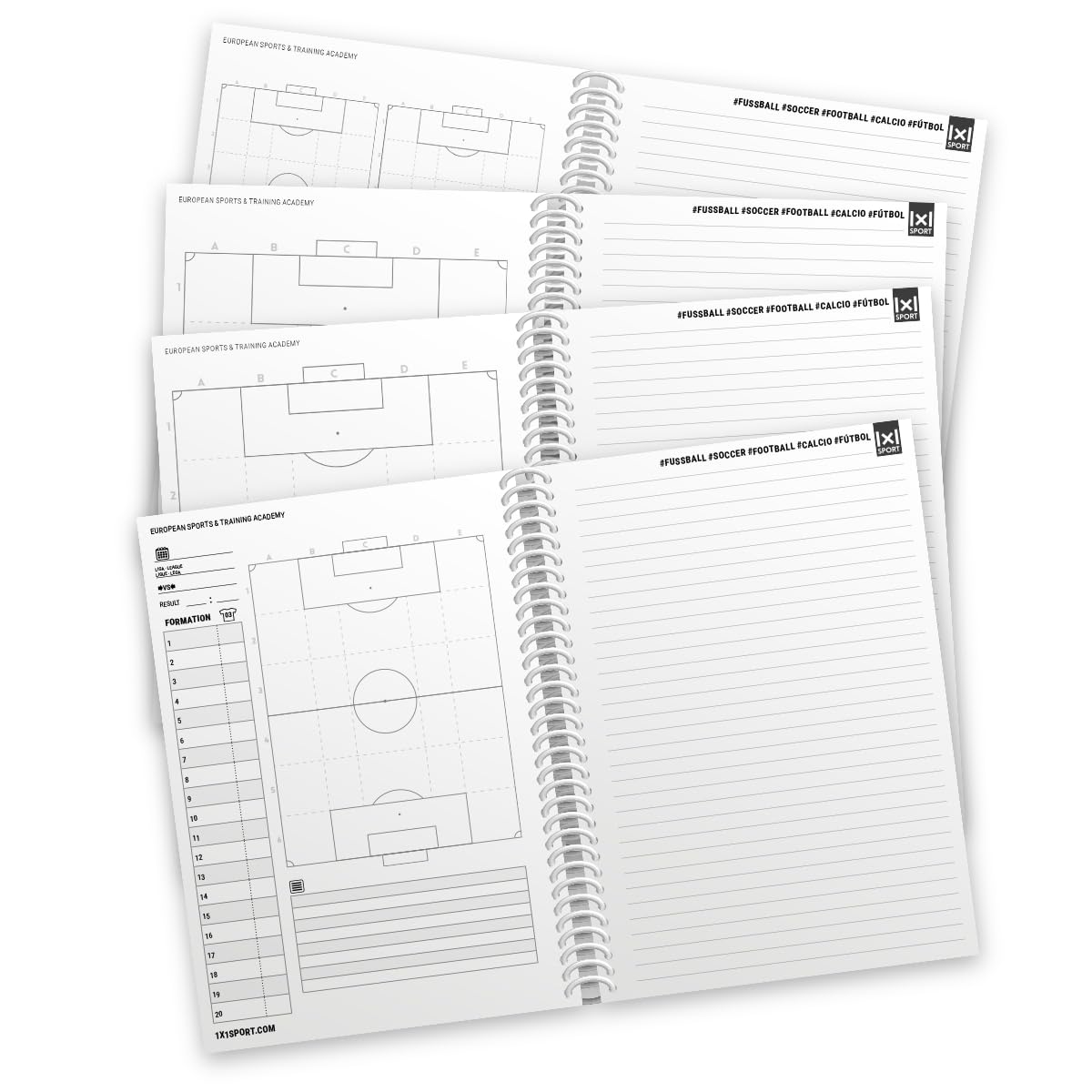 Plantillas de Juego Para Entrenadores de Fútbol, Planos del Campo, Tamaño Din A5