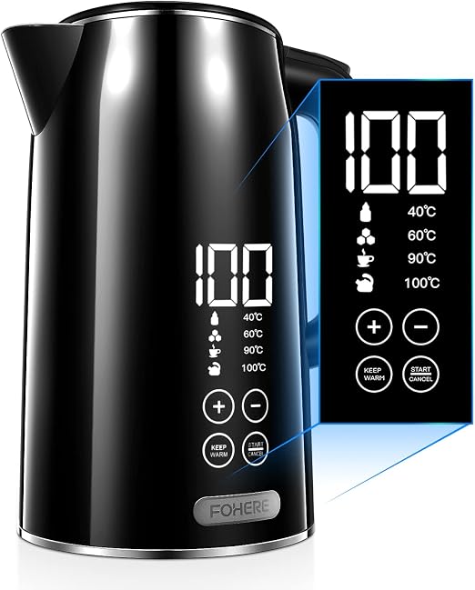 Teiera Elettrica Con Temperatura Regolabile - Bollitore Per Tè In Vetro E Acciaio, 1.2L, 4 Programmi - Foto 5