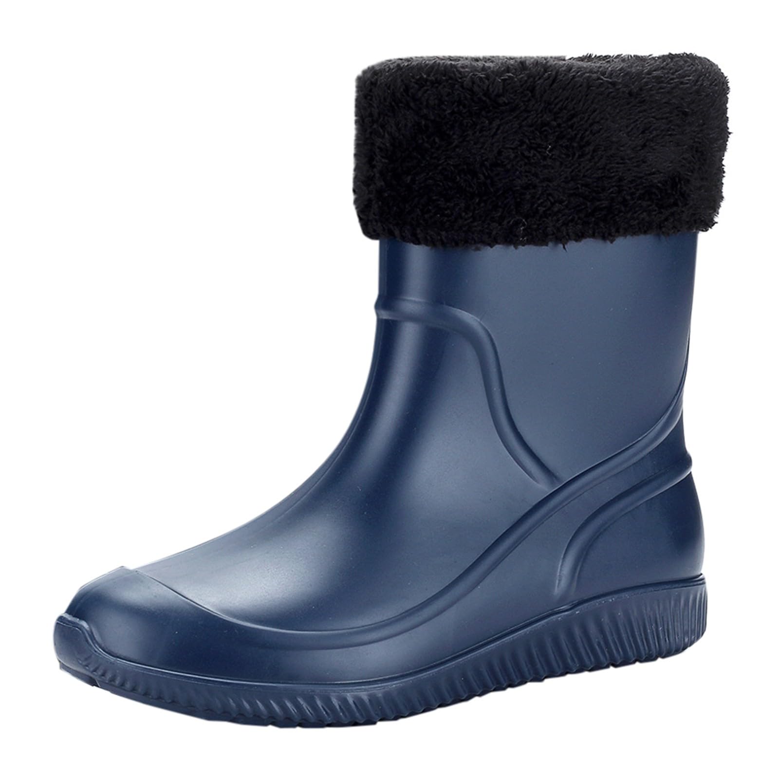 Botas de lluvia para hombre, forradas, botines de goma, botines impermeables, botas de lluvia, zapatos de goma, antideslizantes, de jardín, botas de lluvia, botas de tobillo