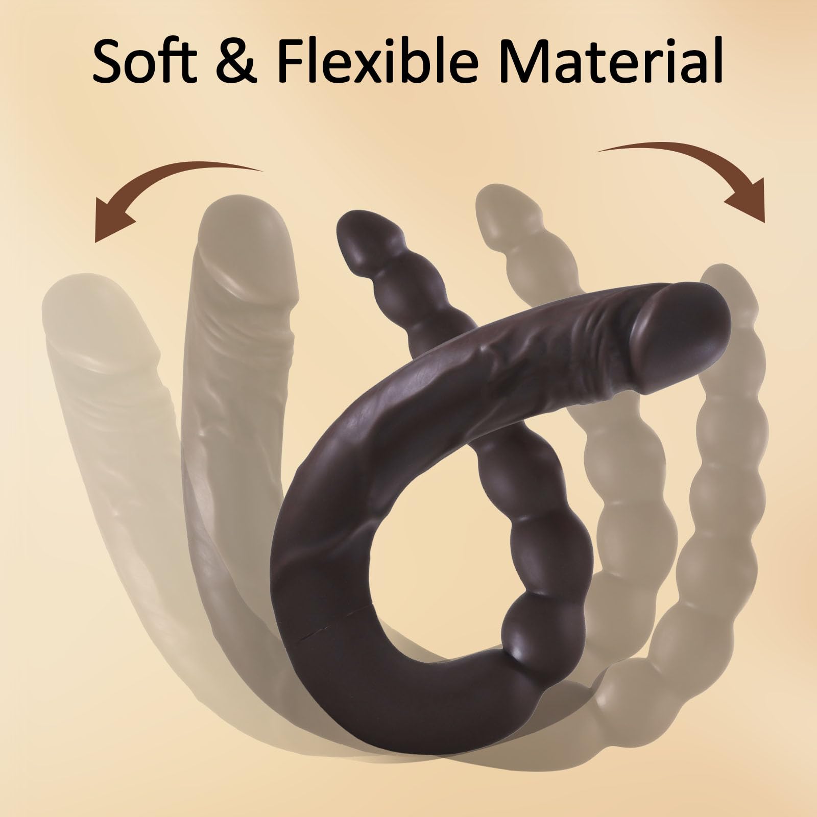 Dildo Doppio Lungo Enorme 66 cm, Pene Realistico e Perline Dildo Flessibile Doppia Faccia per Stimolatore Anale Vaginale, Dildos Giganti Spessi Silicone, Giocattoli Sessuali per Coppie Lesbiche