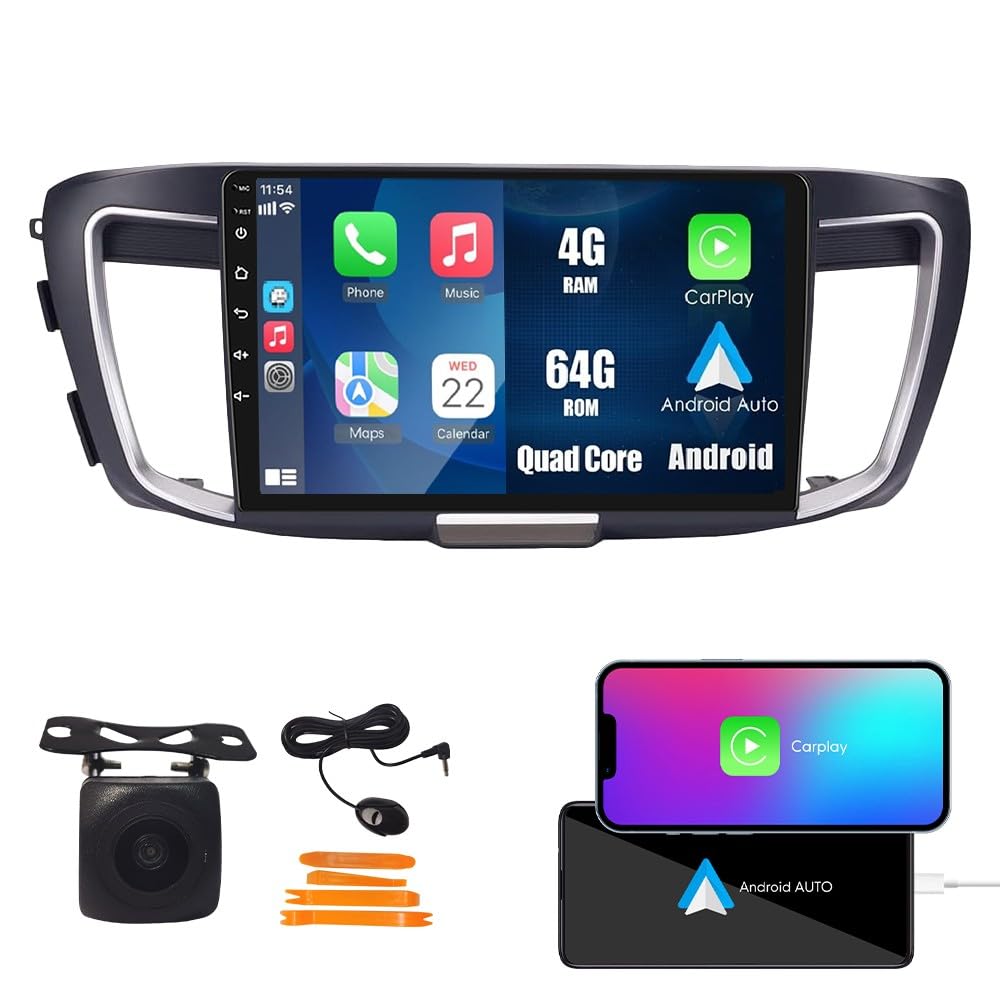 Wostoke Car CarPlay Android Auto Navigation Stereo GPS Radio Reverse Camera Display 10