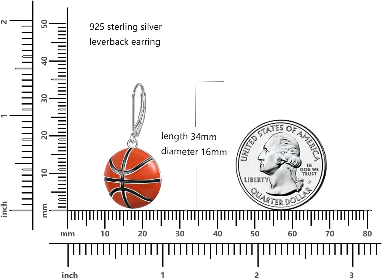 Rnivida Sports Earrings with 925 Sterling Silver Leverback,Football Earring,Basketball Earring,Soccer Earring for Women Jewelry Gifts - Image 6