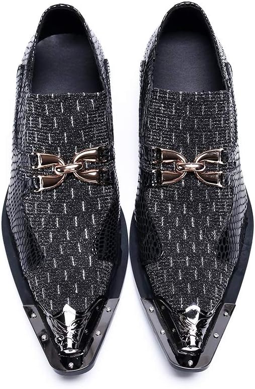 Dress Shoes for Men Loafer Mens Steel Toe Slip On Oxford Shoes Slip On for Business Genuine Leather