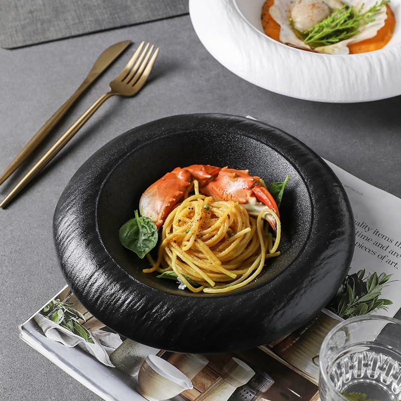 Ramen miski ceramiczna miska do zupy okrągła nordycka zastawa stołowa - wzór kamienia śniadanie płatki owsiane sałatka talerze obiadowe