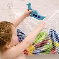 Vista 5 de Cesta de malla para niños, bañera de bebé, red de almacenamiento de juguetes, plegable, organizador de bolsa colgante para baño
