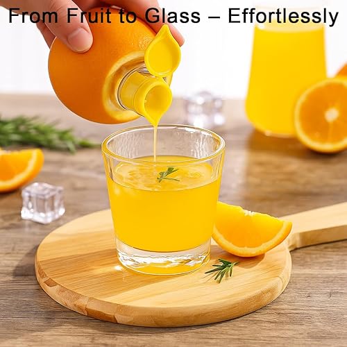 Miniatura 5 de Exprimidor de limón con tapa de rosca 2025, paquete de 2 exprimidores de limón y lima de mano sin BPA con tapa, exprimidor manual de cítricos para