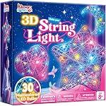 Klever Kits 3D String Art Kit for Kids, Light Up String Light with 30 Multi-Colored LED Bulbs, Arts and Crafts Set, Christmas Toys Gifts for kids, Girl Toys 6 7 8 9