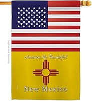 Vista 7 de Juego de banderas de casa de jardín de Estados Unidos con diseño de Nueva México y Estados Unidos