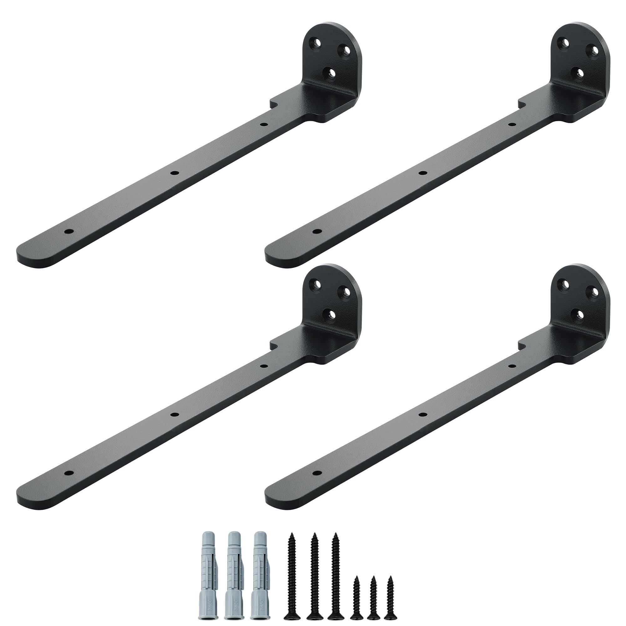 4PCS Shelf Brackets, Black Wall Brackets for Shelves, 250x40MM — image 1