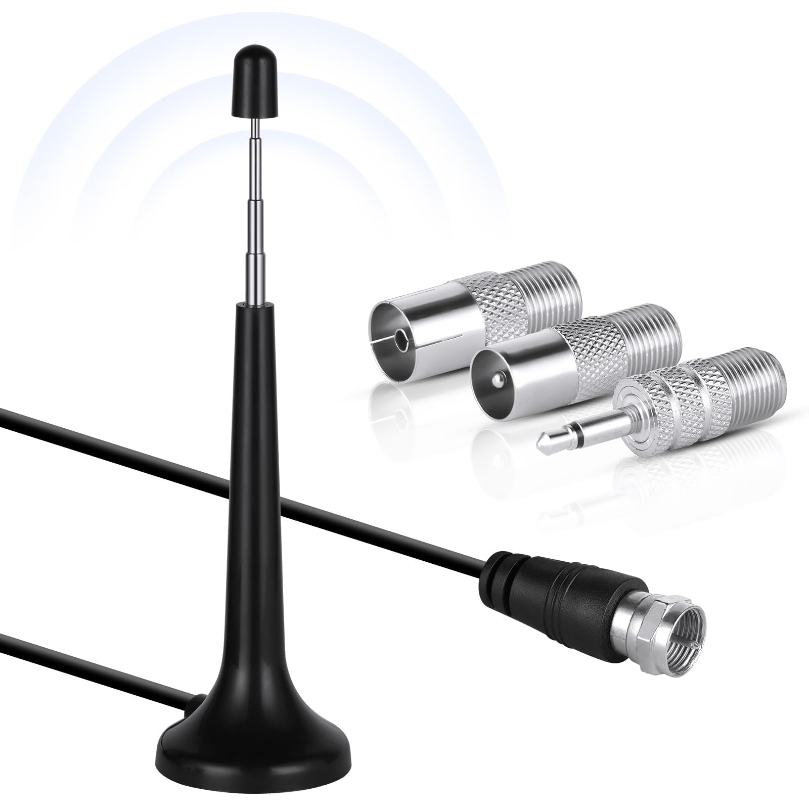 Ancable Antenne FM Télescopique avec Base Magnétique