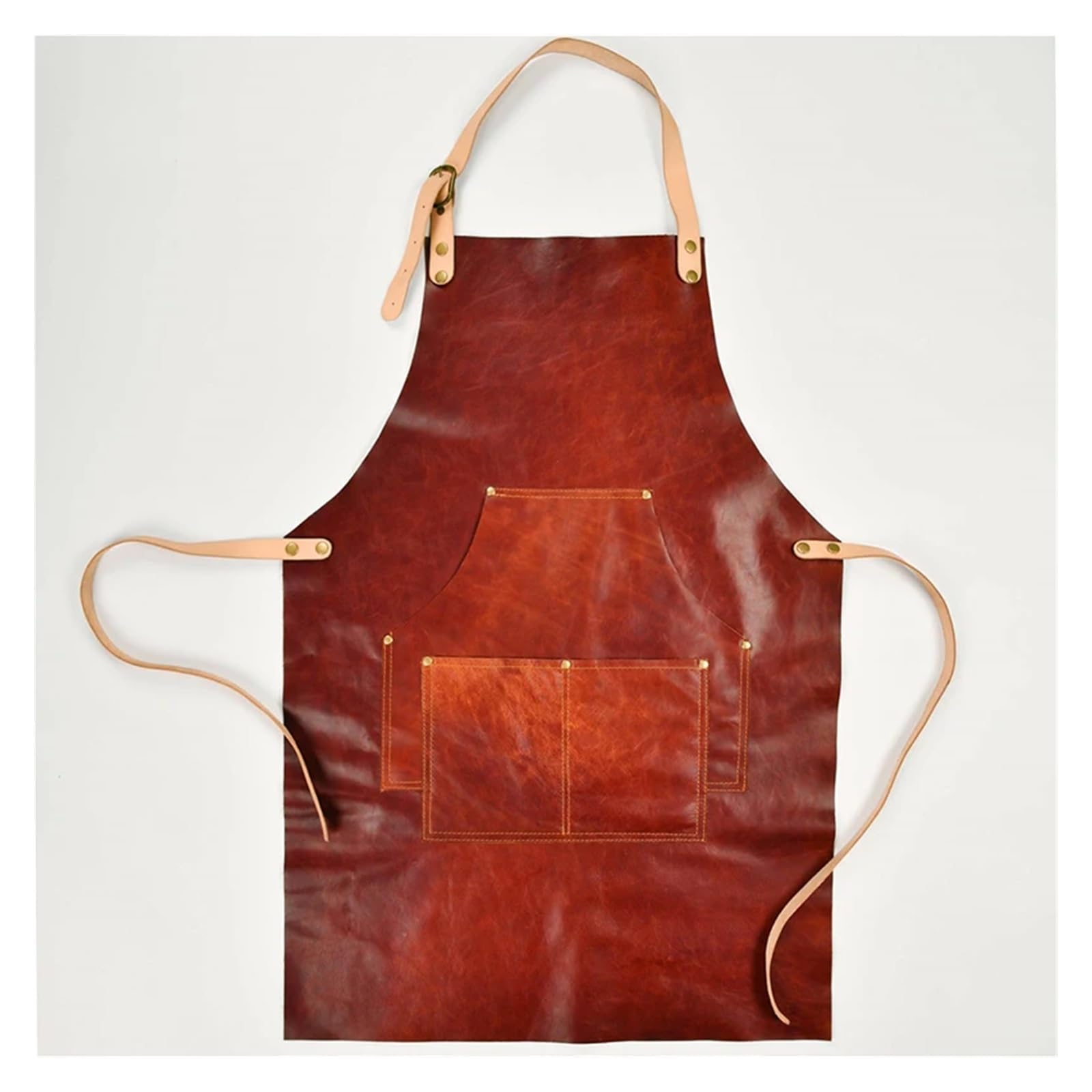 tablier cuisine Tablier en cuir de vachette véritable tabliers d'atelier toile vintage avec poches artisan jardinier café restaurant cuisine hommes unisexe