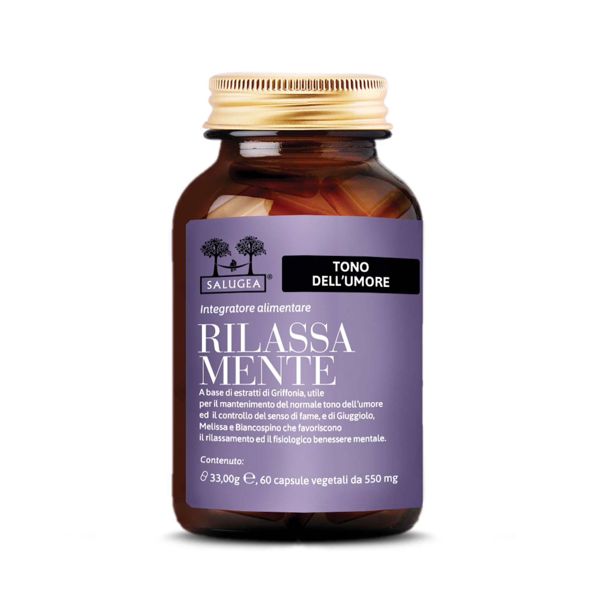 Salugea RILASSA MENTE - Integratore Rilassante contro Ansia e Stress - 100% Natu