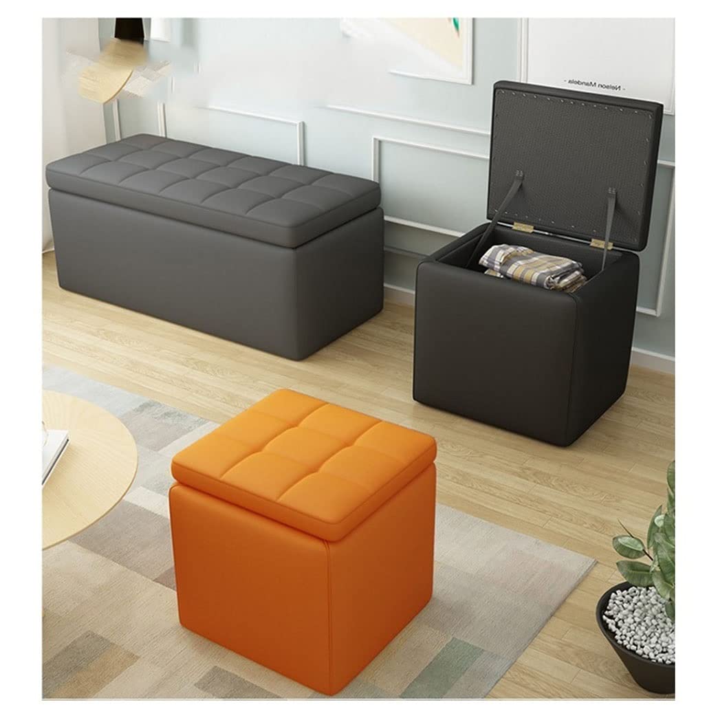 Stołek do przechowywania Sofa Stołek do przechowywania Stołek do sypialni Stołek do makijażu Duża pojemność Wielofunkcyjne miejsce do przechowywania Sztuczna skóra Wodoodporna i odporna na wilgoć,