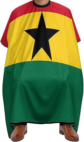 Capa de peluquería con bandera de Ghana para adultos, para peluquería en casa, peluquería