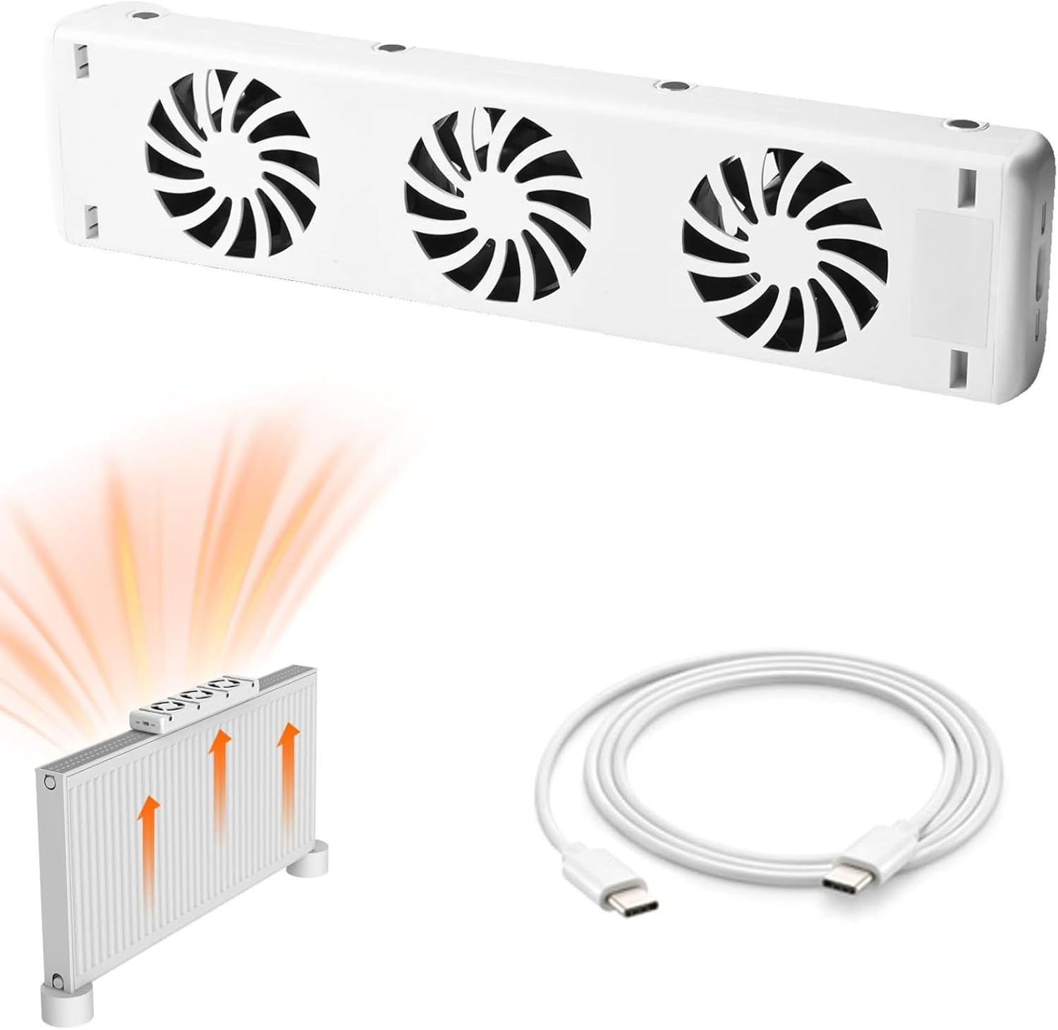 Household Radiator Fan with 3 Fans Running Quiet Saving Energy Heater Fan Smart Radiator Amplifier Automatic Temperature Control for Home Heater Heat Electric