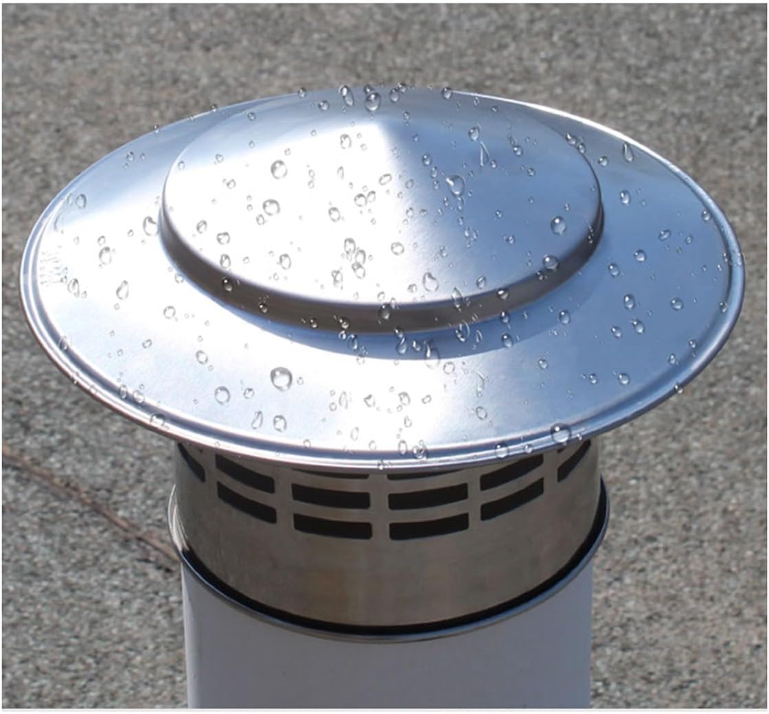 Stainless Steel Roof Vents, Round Fireplace Chimney Cap Stove Pipe Topper, 304 Stainless Steel Chimney Caps,z Cone Top Chimney Cap with Screen，75mm/110mm/160mm/200mm Pipe (Size : 75mm)